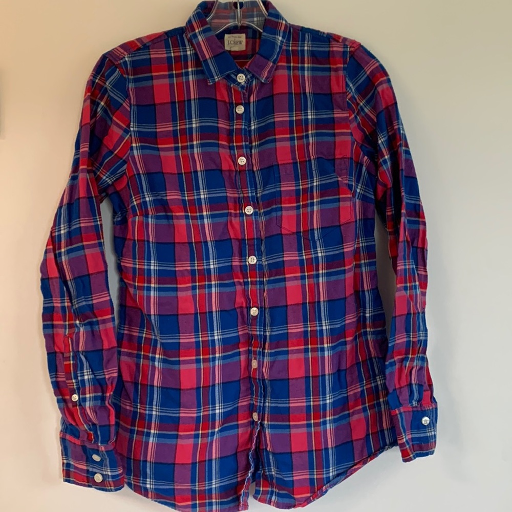 J Crew XS Classic fit flannel shirt in colorful plaid